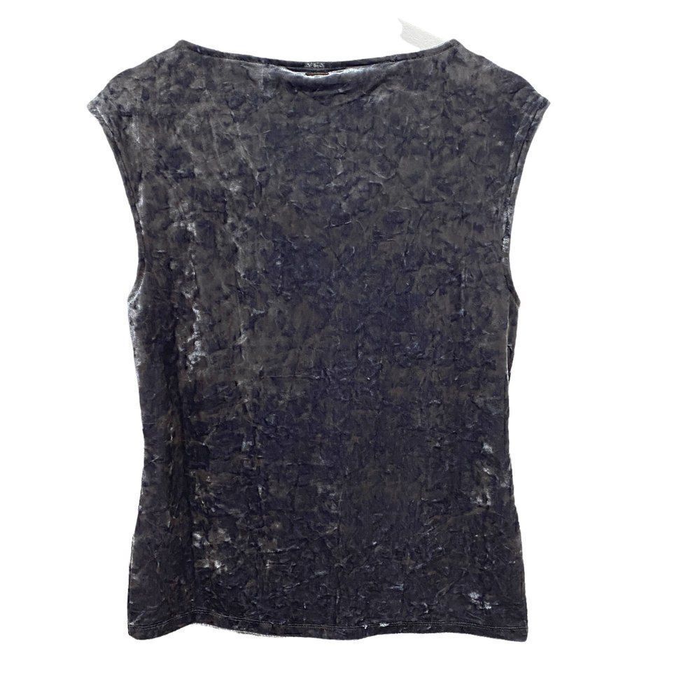 DKNY New sleeveless velvet feel drape front medium gray - Picture 3 of 4